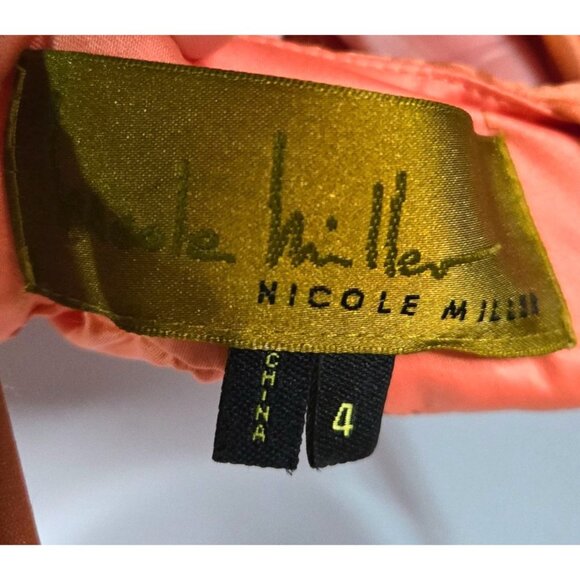 Y2K Vintage Style Silk Metallic Pink Coral Crinkle Halter Babydoll Mini Dress sz - Picture 12 of 12